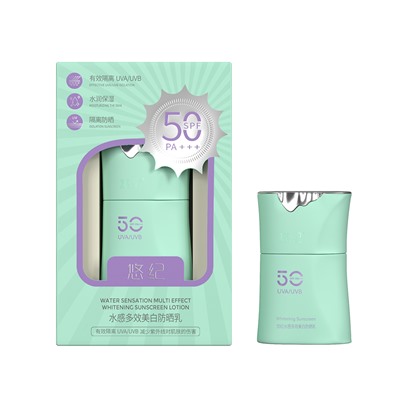 [YOZO] Солнцезащитный лосьон ЗЕЛЕНЫЙ Water Sensation Multi-Effect Whitening Sunscreen/GREEN SPF 50 PA+++, 40 гр
