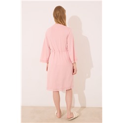 Bata "maternity" algodón rosa