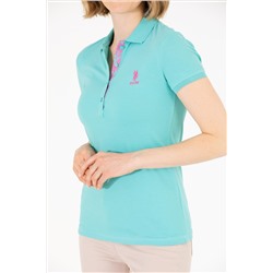 Kadın Mint Basic Polo Yaka Tişört