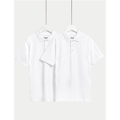 2pk Boys' Stain Resist School Polo Shirts (2-16 Yrs)