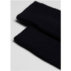 Kurze gerippte Herrensocken mit Wolle und Cashmere