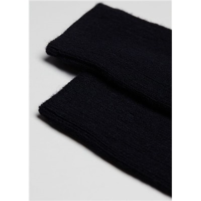 Kurze gerippte Herrensocken mit Wolle und Cashmere