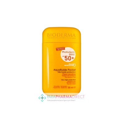 Bioderma Photoderm Max SPF50+ Aquafluide Pocket Très Haute Protection Toucher Sec 30ml