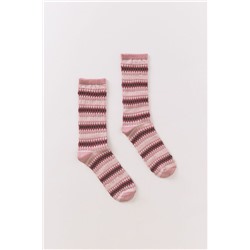 Calcetines largos rombos rosa