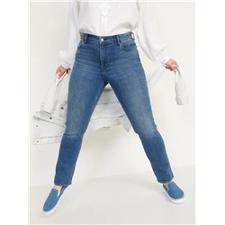 High-Waisted Medium-Wash Straight Jeans for Women