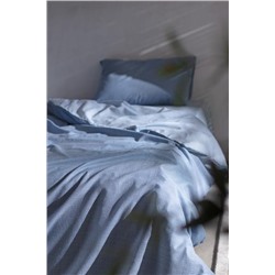 Odette King Size %100 Pamuk Ranforce Baskılı Nevresim Takımı - Koyu Mavi
