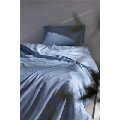 Odette King Size %100 Pamuk Ranforce Baskılı Nevresim Takımı - Koyu Mavi