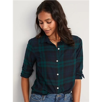 Plaid Flannel Classic Shirt for Women
