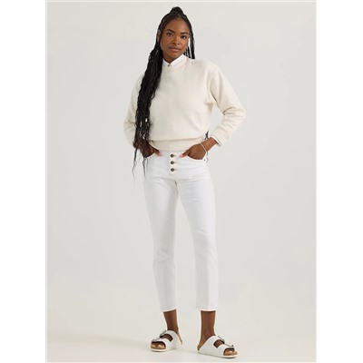 Women's Slim Straight Button-Fly Ankle Jean