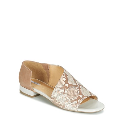 Leder-Sandalen "Wistrey" in Hellbraun/ Gold