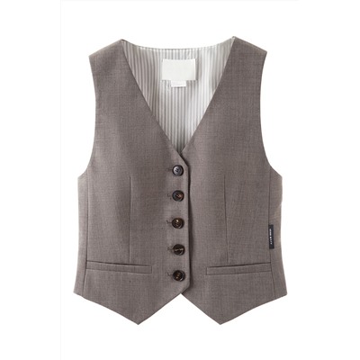 Chaleco de traje de lana Gris