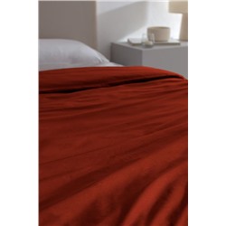 Manon King Size %100 Pamuk Ranforce Düz Nevresim - Turuncu