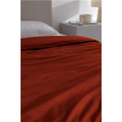 Manon King Size %100 Pamuk Ranforce Düz Nevresim - Turuncu