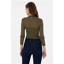 Kadın Haki Sweatshirt