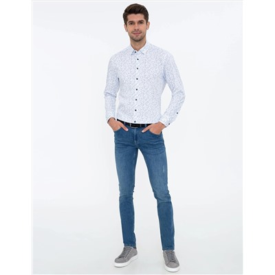 Beyaz Slim Fit Uzun Kollu Gömlek
