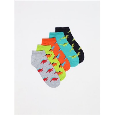 PACK OF 5 PAIRS OF DINOSAUR PRINT SOCKS