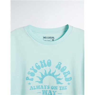 Print T-shirt, Men, Light Blue