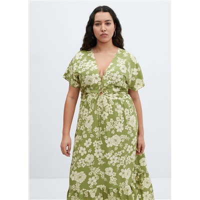 Vestido estampado abertura