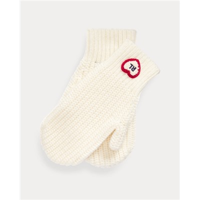 Heart-Patch Wool-Blend Mittens