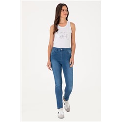 Kadın Açık Mavi Skinny High Waist Fit Jean Pantolon