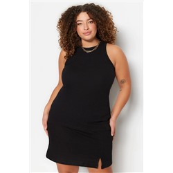 Siyah Halter Yaka Basic Örme Atlet TBBSS23CV00001