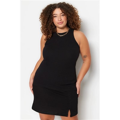 Siyah Halter Yaka Basic Örme Atlet TBBSS23CV00001