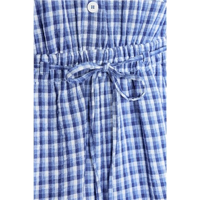 SHORT CHECKED JUMPSUIT