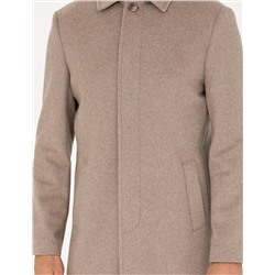 Açık Kahverengi Slim Fit Kaşe Kaban
