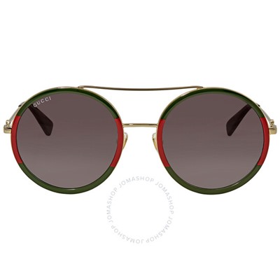 GUCCIGreen Gradient Round Sunglasses GG0061S-003 56