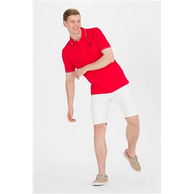 Erkek Kırmızı Basic Polo Yaka Tişört