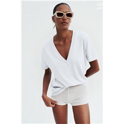 COTTON T-SHIRT WITH ENZYME FINISH