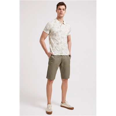 Lee Cooper Erkek Corsica Baskılı Pike Polo Yaka T-Shirt Kirik Beyaz 202 LCM 242046 202 LCM 242046 1107