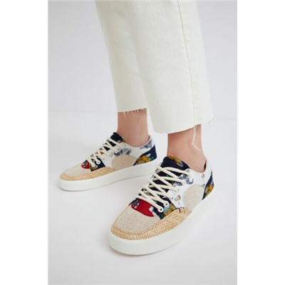 Zapatilla patch con rafia