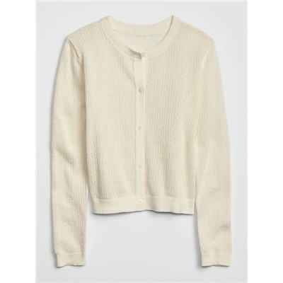 Kids Pointelle Cardigan Sweater