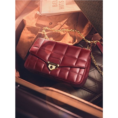 MICHAEL MICHAEL KORS Soho Large Quilted Crinkled Leather Shoulder Bag