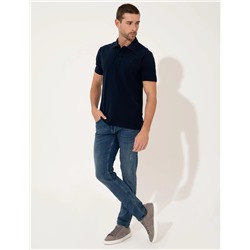 Lacivert Slim Fit Polo Yaka Basic  Tişört