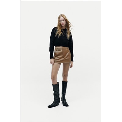 FALDA PANTALÓN EFECTO PIEL