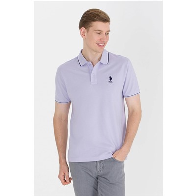 Erkek Lila Basic Polo Yaka Tişört