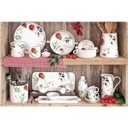 Кувшин, 1 л, фарфор P, белый, Помидоры и Оливки, Home and Kitchen, 60527
