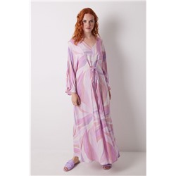 Vestido midi viscosa print geométrico
