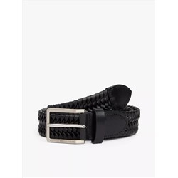 Square Buckle Woven Leather Belt