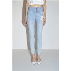 Vaquero skinny fit de tiro alto Azul claro