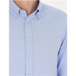 Açık Mavi Slim Fit Uzun Kollu Gömlek