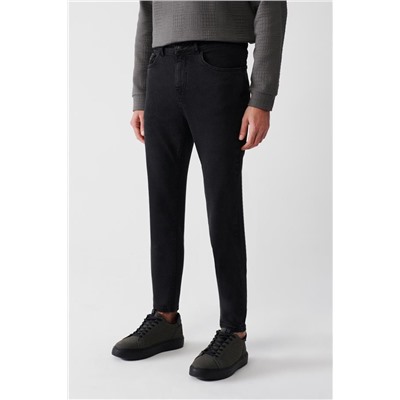 Antrasit Eskitme Yıkamalı Esnek Ekstra Slim Fit Dar Kesim Jean Pantolon