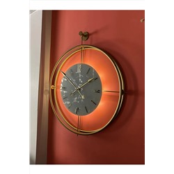 MetaQuartz Aksesuar Laviento Kristal Serisi - Pilli Led - Modern Dekoratif Metal Duvar Saati LavientoGold60