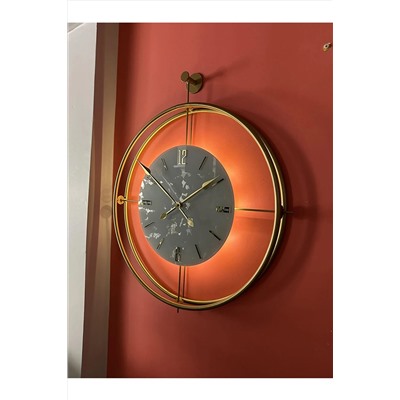 MetaQuartz Aksesuar Laviento Kristal Serisi - Pilli Led - Modern Dekoratif Metal Duvar Saati LavientoGold60