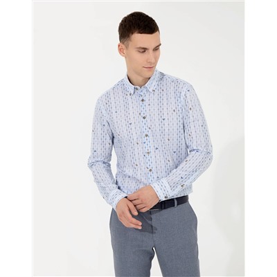 Mavi Slim Fit Uzun Kollu Gömlek