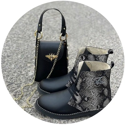 Ab. Zapatos 27025 serpiente · NEGRO+AB.Z Pelle · Abeja (460) Negro АКЦИЯ