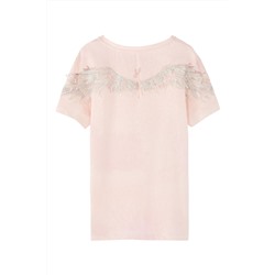 Camiseta de lino Rosa claro jaspeado