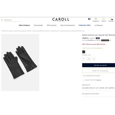 CAROL*L женские кожаные перчатки, экспорт. Цена на оф сайте 60 💶